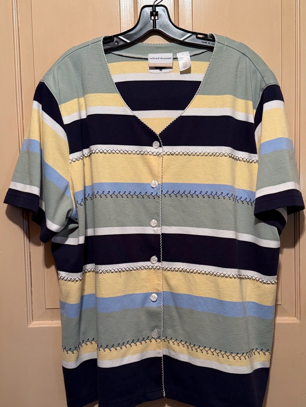 Alfred Dunner V-Neck Button Down Sweater